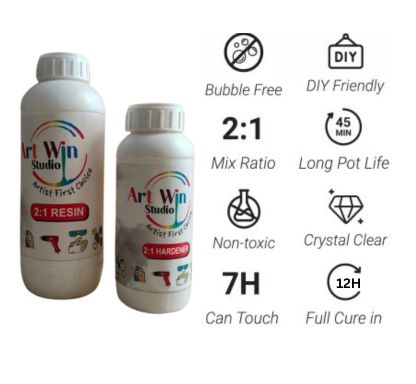 Epoxy Resin Liquid for DIY Craft Making | Epoxies | Epoxy Resin and Hardener (300ml)